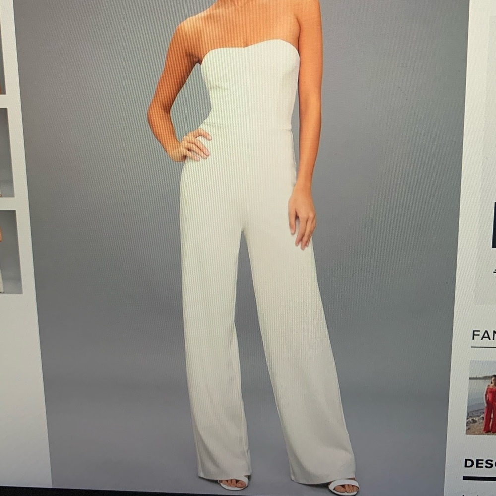 WORN ONCE - Lulus White Strapless Jumpsuit
